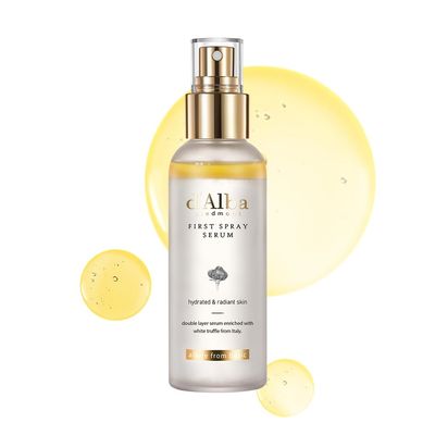 d&#39;alba Piedmont Italian White Truffle First Spray Serum, Vegan Skin Care, Light-weight Face Moisturizer, Glow Serum for Radiant Skin, Non Comedogenic, All In One Mist, Korean Skin Care (3.38 fl oz.)