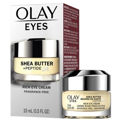Olay Eyes Shea ButterPeptide 24 Rich Eye Cream, Fragrance Free, 0.5 oz.