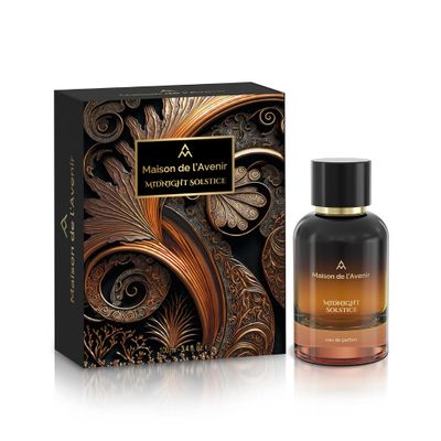 Maison de l&#39;Avenir Midnight Solstice - ZENITH COLLECTION Oriental Woody Fragrance Unisex Cologne Perfume Natural Essential Oils Eau de Parfum (36 Hours) Made in UAE 100ml 3.4 fl. oz.