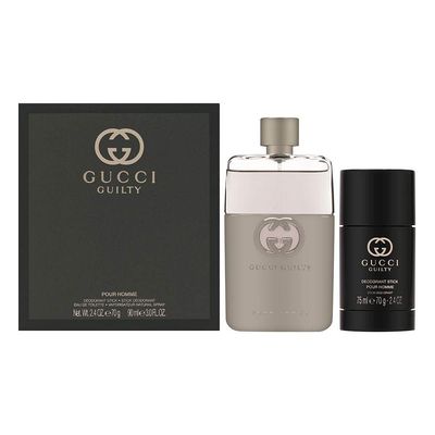 Gucci Guilty for Men By 2 Pc Gift Set (eau De Toilette 3.0 Oz Deodorant Stick 2.4 Oz), 2count