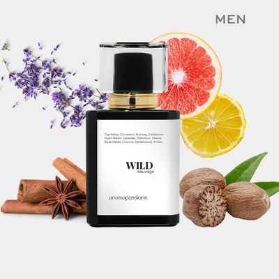aromapassions WILD Inspired by Sauvage Elixir Pheromone Perfume Cologne for Men Extrait De Parfum Long Lasting Dupe Clone Essential Oil Fragrance Perfume De Hombre (30 ml 1 Fl Oz)