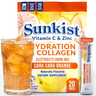 The Frozen Bean Harmony Proteins- Sunkist Collagen Drink Mix - Hydration Cara-Cara Orange Electrolyte Drink for Women with Vitamin C, Zinc, Collagen Peptides, Naturally Flavored - 20 Packs