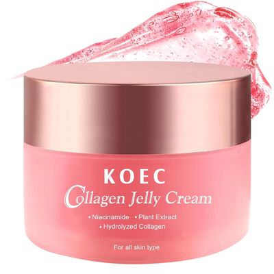 Collagen Jelly Cream - Niacinamide Freeze Dried Hydrolyzed Collagen - Preserves Elasticity Hydration, Reduce Fine Lines Dullness, Gives 24H Glow Skin Care for All Skin Types (3.38 fl.oz)