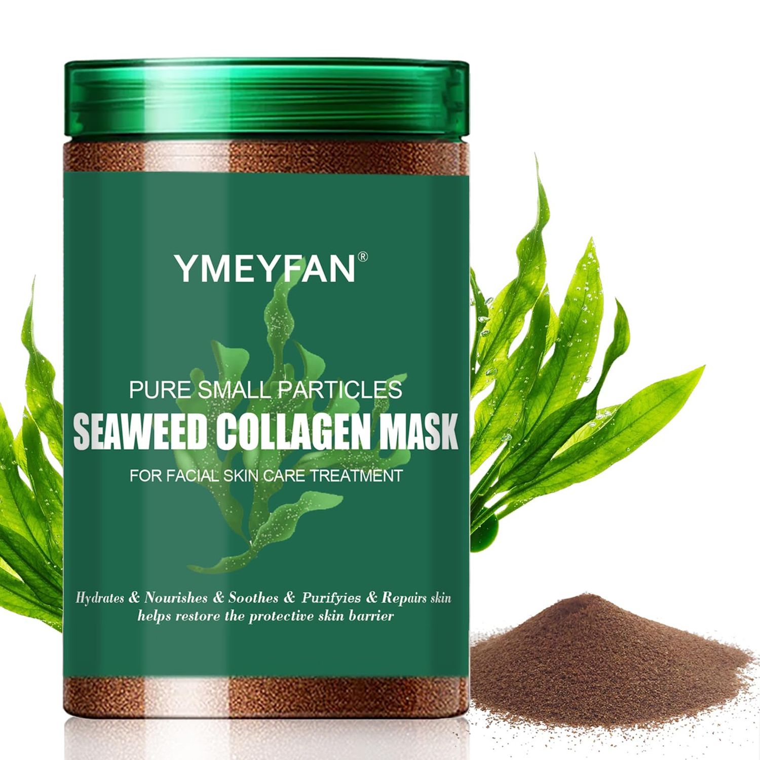 Pure Natural Seaweed Collagen Face Mask Powder, Fragrance-Free, Paraben-Free, Vegan Face Mask Skincare, Algae Seed Mask for Deep Hydrating Purify, Beauty Salon Spa Use for Jelly Mask (500G17.6oz)