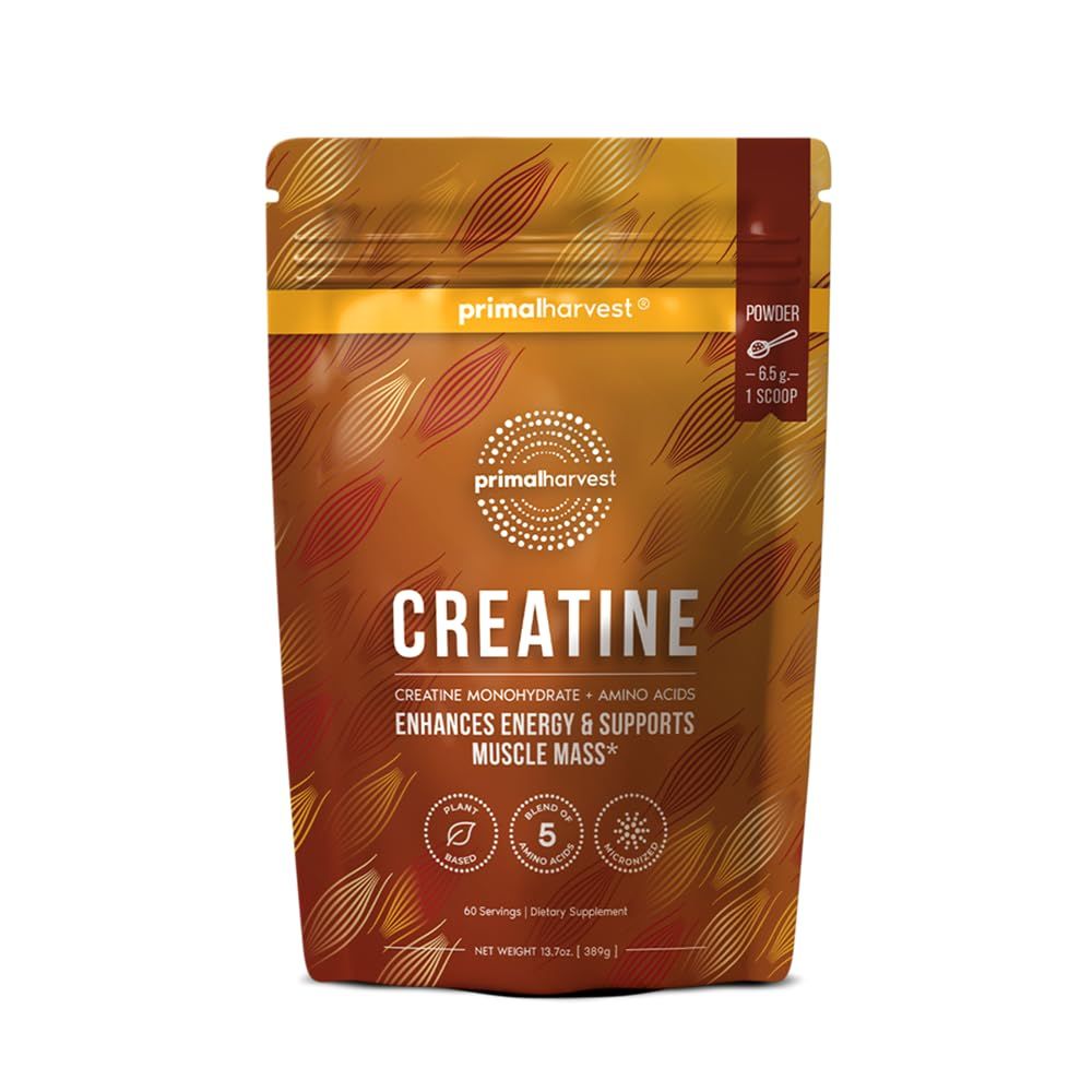 Primal Harvest Creatine Powder Supplement for Men and Women&#39;s Fitness, Workouts, and Muscle Growth, to Help Promote Recovery, Strength, Energy, and Endurance (1)