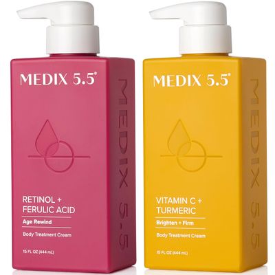 Medix 5.5 Retinol Body Cream Vitamin C Lotion Anti Aging Wrinkles,Sagging Skin,Crepey Skin,Vitamin C Cream Brightens Hydrates Dry Skin,Bundle(Body Butter),2 items,1.8 pounds
