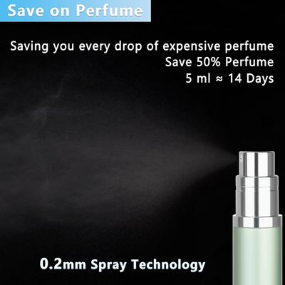 Qavhun Refillable Perfume Atomizer Travel Bottle 5ml Leakproof Luxury Travel Perfume Refillable Bottle, Portable Fragrance Atomiser (Silver)