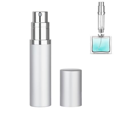 Qavhun Refillable Perfume Atomizer Travel Bottle 5ml Leakproof Luxury Travel Perfume Refillable Bottle, Portable Fragrance Atomiser (Silver)