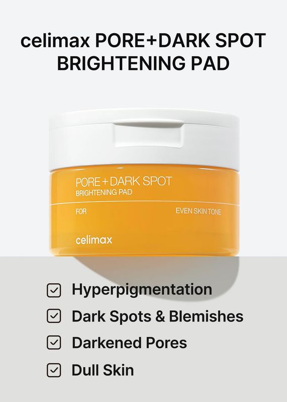 celimax Ji.Woo.Gae PoreDark Spot Brightening Pad Exfoliating Peeling Pads for Enlarged Pores, with Hyaluronic Acid, Pore Minimizer, Non-Irritating, Hydrating, For Sensitive Skin (40 pads)