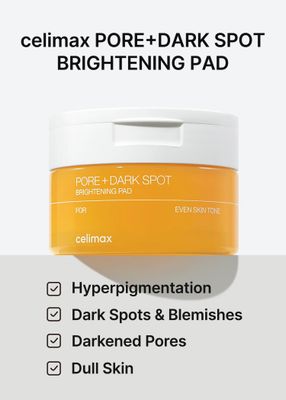 celimax Ji.Woo.Gae PoreDark Spot Brightening Pad Exfoliating Peeling Pads for Enlarged Pores, with Hyaluronic Acid, Pore Minimizer, Non-Irritating, Hydrating, For Sensitive Skin (40 pads)