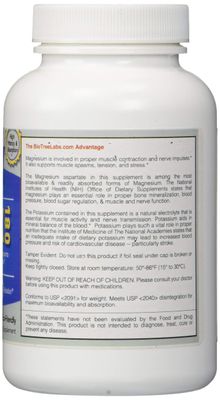 BioTree Labs Relax 180 - Pack of 120, Magnesium Potassium Supplement with Electrolytes Supports Muscle Pain, Spasms Tension 60 Days