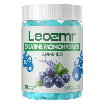Leozmr Creatine Monohydrate Gummies 5000mg for Men Women, Chewables Creatine Monohydrate Supplement(120 Count)- Blueberry 120 Gummies