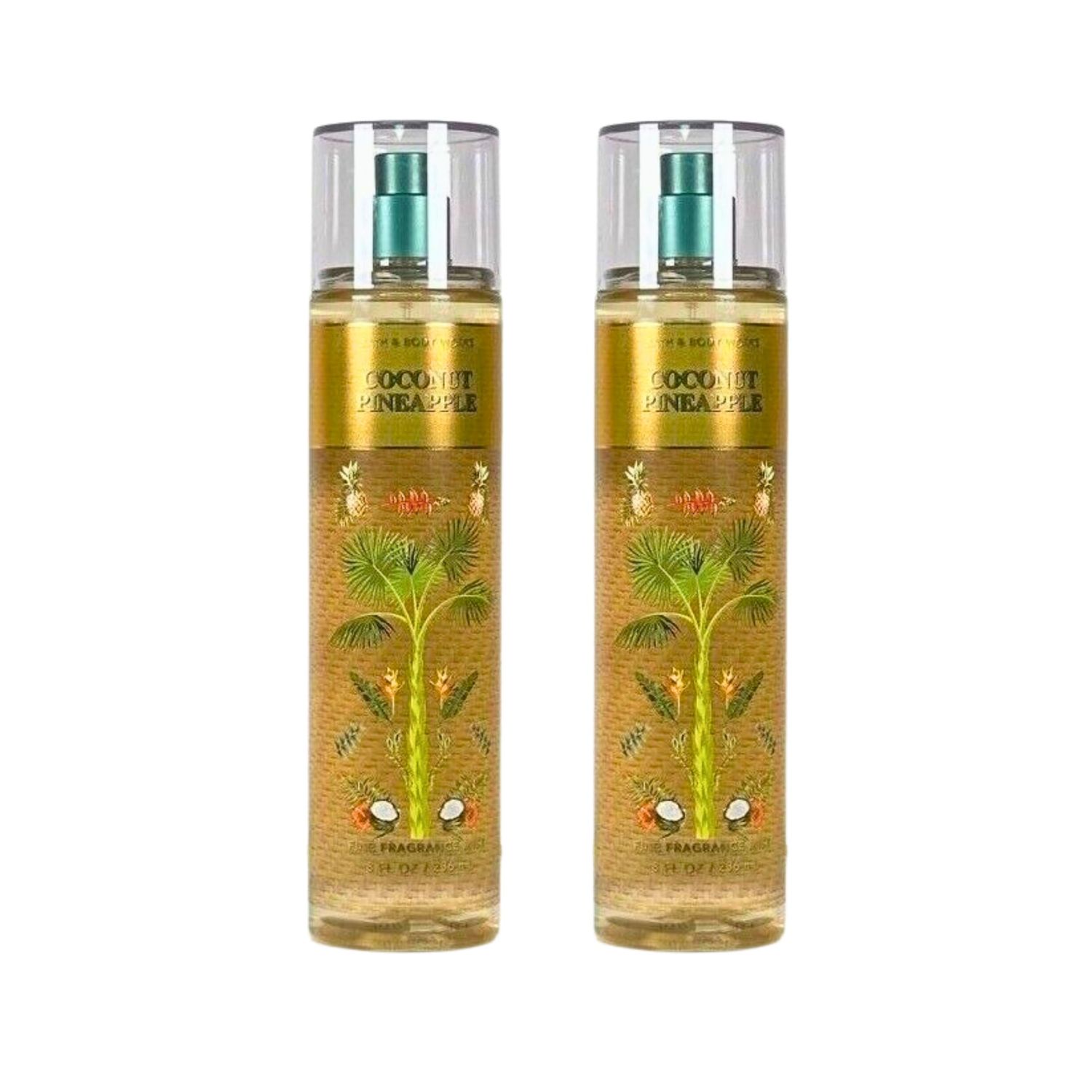 Bath Body Works Fine Fragrance Mists, Set of 2, 8oz Each Bottle (Coconut Pineapple)