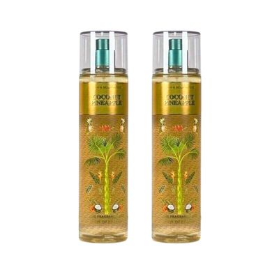 Bath Body Works Fine Fragrance Mists, Set of 2, 8oz Each Bottle (Coconut Pineapple)