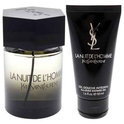 YVES SAINT LAURENT La Nuit De LHomme for Men - 2 Pc Gift Set 3.3oz EDT Spray, 1.6oz Shower Gel