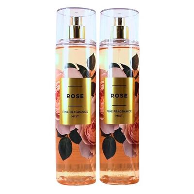 Bath Body Works Fine Fragrance Mist, Set of 2 Bottles, 8oz Per Bottle (Rose)