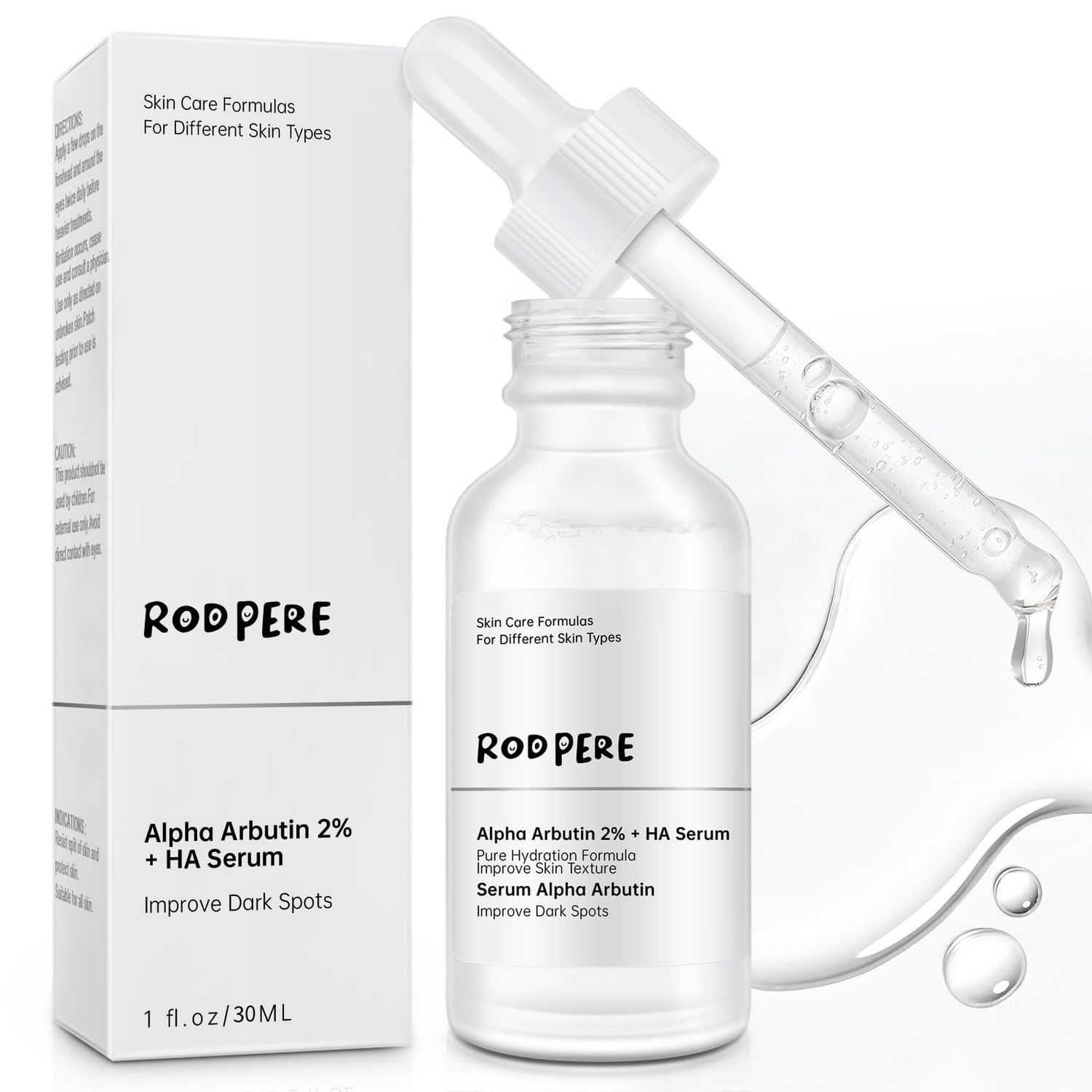 Alpha Arbutin 2 Serum For Dark Spots, Alpha Arbutin 2 Ha Serum For Acne, Fine Lines, 30 ML Hyaluronic Acid Serum With Niacinamide For Face, Shrink Pores, Anti Aging.