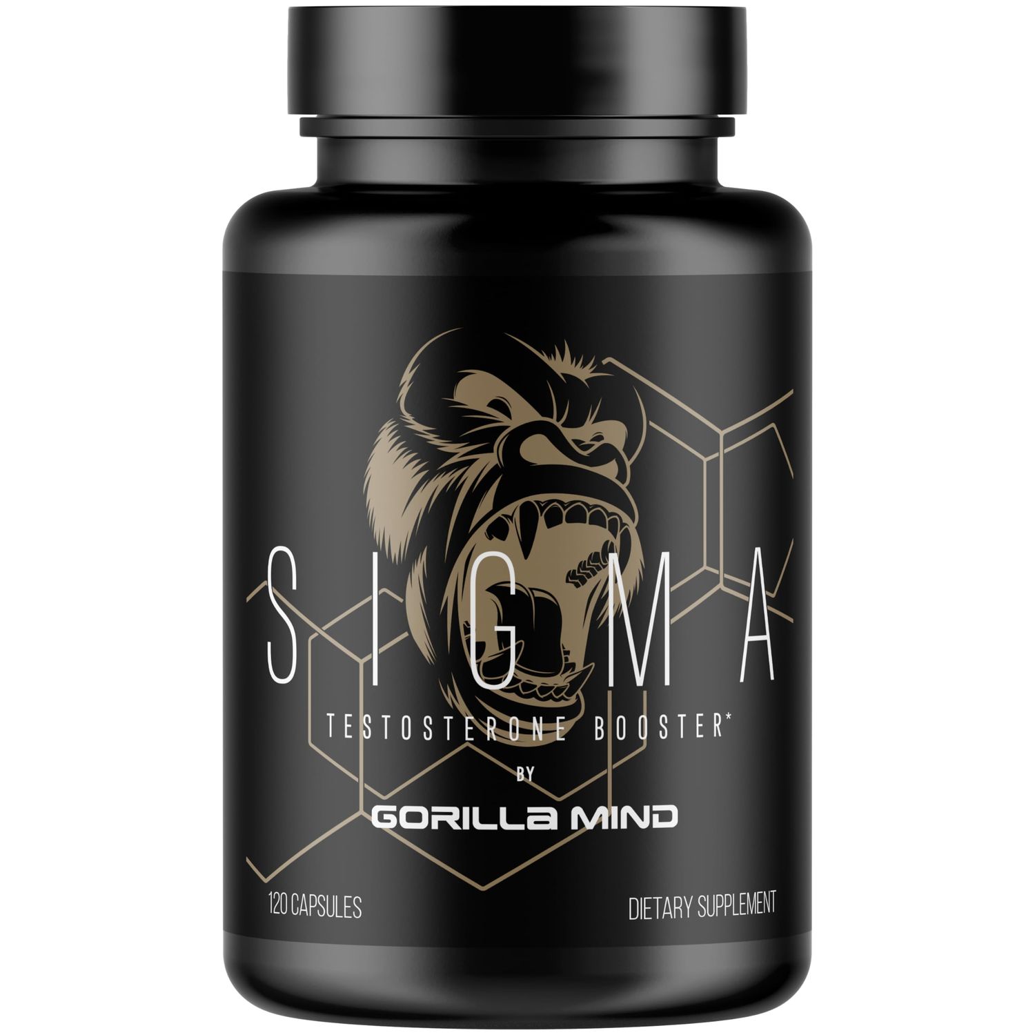 Gorilla Mind Sigma Testosterone Booster - Made with Tongkat Ali and Fadogia Agrestis Extract to Support Higher Testosterone Level (120 Capsules)
