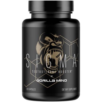 Gorilla Mind Sigma Testosterone Booster - Made with Tongkat Ali and Fadogia Agrestis Extract to Support Higher Testosterone Level (120 Capsules)