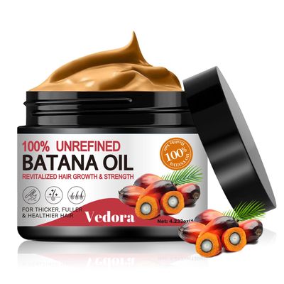 Vedora 100 Pure Unrefined Batana Oil - Hair Growth Solution for Fuller, Healthier Hair and Moisturized Scalp, 4.23 oz