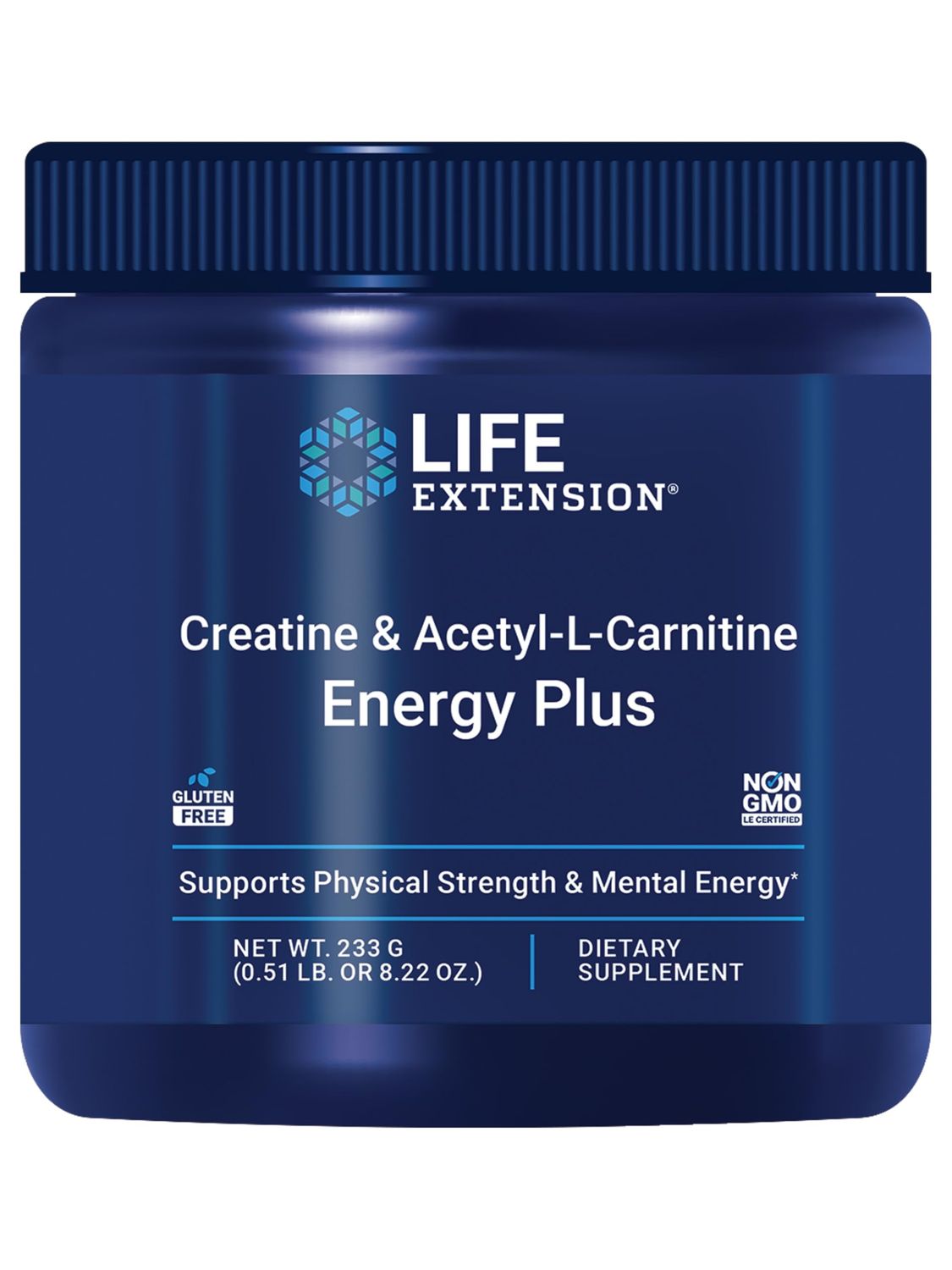 Life Extension Creatine Acetyl-L-Carnitine Energy Plus, Energy Support Supplement, creatine monohydrate, Acetyl-L-carnitine, Gluten-Free, Non-GMO, Vegetarian, 30 Servings