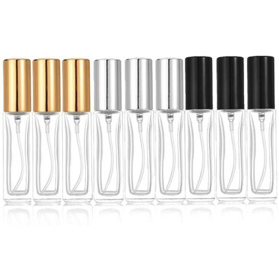 Rowcay 9-Pack 10ml Mini Perfume Atomizer Set Refillable Glass Bottles Portable and Leak-proof Spray Bottles for Travel Fine Mist Sprayer for Cologne and Fragrance