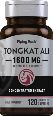 Piping Rock Tongkat Ali 1600mg 120 Capsules Longjack Extract Herbal Supplement Non-GMO, Gluten Free