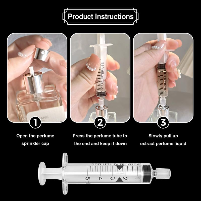 2 Set Perfume Refill Tool Kit, Plastic Perfume Syringe Extractor for Liquid Cologne Fragrance Sample Essential Oils, Travel Use