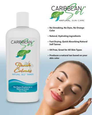 Beach Colours Natural Self Tanner, 6oz - Sunless Instant Self-Tanning Lotion for Women, Paraben-Free, Fragrance-Free, No Orange Streaks, Fake Bronzing Lotion for Face and Body Glow, For All Skin Types