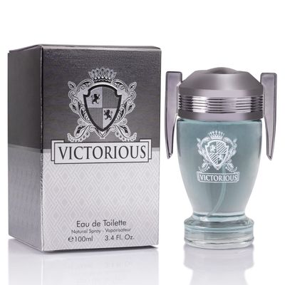 Victorious for Men Eau De Toilette - Woody Aquatic Fragrance - Aromatic Bay Leaf Jasmine Woody Base of Guaiac Wood, Patchouli, Oak Ambergris - Fresh Sporty Composition - 100ml Spray Bottle