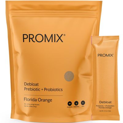 Promix Debloat Prebiotics and Probiotics with Baobab - Rich in Vitamin C, Bloating Relief, Immune Support - Orange - 30 Count