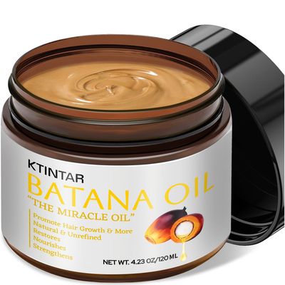 Ktintar 100 Natural Raw Batana Oil for Hair Growth, Unrefined Organic Dr Sebi Hair Growth Oil From Honduras, Prevents Hair Loss, Eliminates Split Ends, Enhances Thickness 4.23 Fl Oz (Pack of 1)