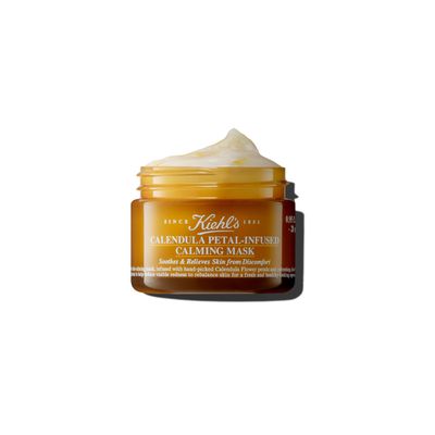 Kiehl&#39;s Calendula Petal Infused Calming Mask, Hydrating Soothing Gel Face Mask for All Skin Types, Refreshes Dry Skin, with Calendula Aloe Vera, Paraben-free, Fragrance-free - 0.95 fl oz
