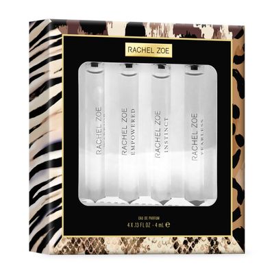RACHEL ZOE Perfume Gift Set - Travel Size Perfume, Eau de Parfum for Women - Collection of Four Unique Fragrances - Ideal Gift Set for Women - 4 pc
