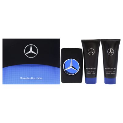 Mercedes-Benz Man - Elegant Fragrance Set With Sensual, Floral, Woody Notes - Mesmerize The Senses With Original Luxury Mens Fragrance Gift Set - Endless Day Through Night Scent Payoff - 3 Pc