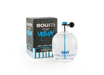 Jeanne Arthes - Boum Homme Urban Eau De Toilette - Spray Perfume for Men - Fruity Floral Scent - Notes of Apple, Geranium, Bergamot- Made in France - 3.38 fl.oz
