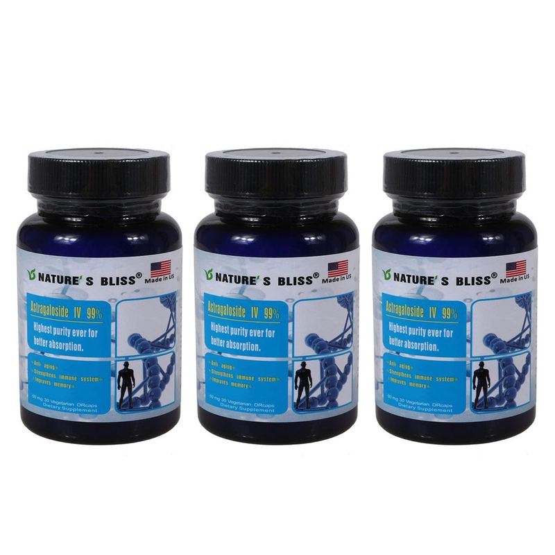 Nature'sbliss Stomach Acid Protected Super-Absorption Astragaloside IV 99, Made in USA, 50mg, 90caps