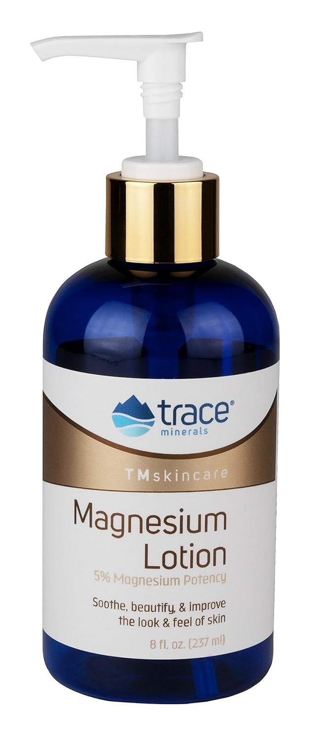 Trace Minerals Magnesium Moisturizing Lotion - Supports Relaxation Aids Against Blemishes - Fragrance-Free Magnesium to Support Smooth, Soft Skin - 8 fl oz