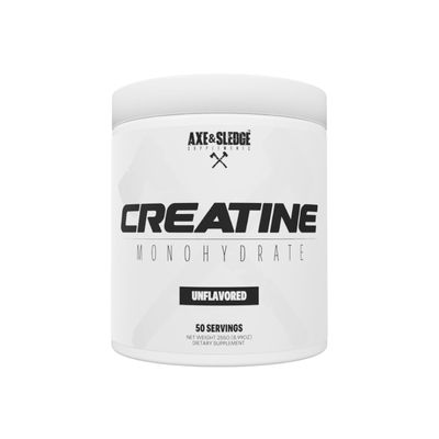 Axe Sledge Supplements Basics Creatine, Enhances Strength, Increases Lean Body Mass, Boosts Performance, Unflavored, 50 Servings