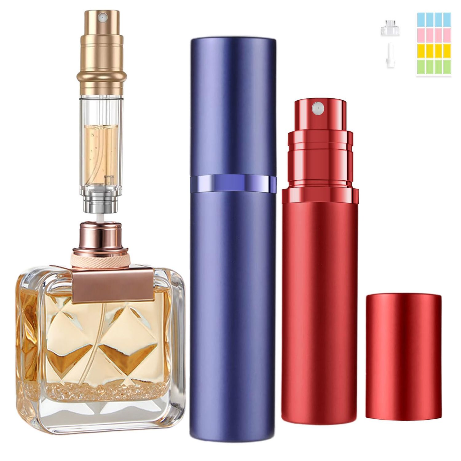D-LOTUS Perfume Atomizer 5ml Refillable Travel Perfume Bottle Empty Fragrance Spray for Women and men (Purple and Red)