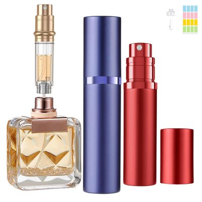 D-LOTUS Perfume Atomizer 5ml Refillable Travel Perfume Bottle Empty Fragrance Spray for Women and men (Purple and Red)