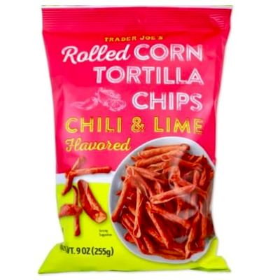 Trader Joe&#39;s Rolled Corn Tortilla Chips, Chili Lime Flavored, 9 Oz