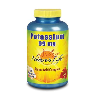 Nature&#39;s Life Potassium 99 mg - Potassium Nutritional Supplement - Minerals for Energy, Muscle Health Electrolytes - 250 Vegetarian Capsules