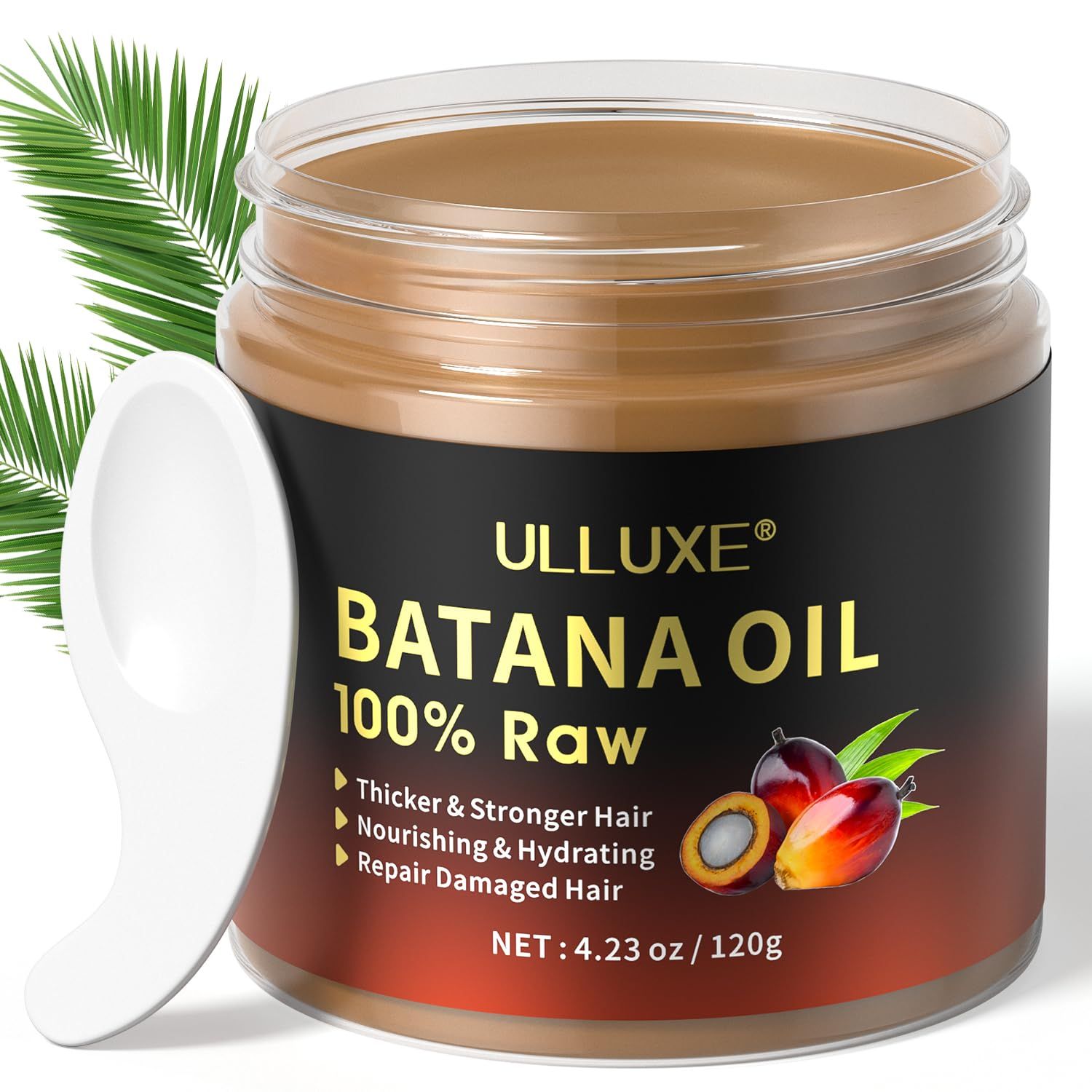 Raw Batana Oil for Hair Growth, Organic Batana Hair Oil from Honduras for Thicker and Stronger Hair - Dr. Sebi Unrefined Cold Pressed Hair Mask for Men Women with Hair Loss and Thinning Hair
