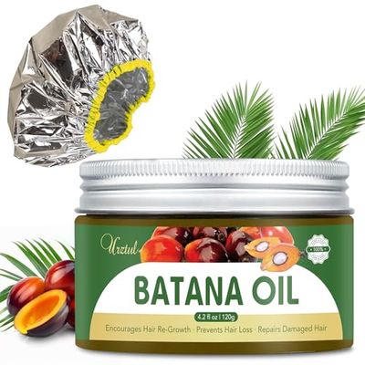 Raw Batana Oil for Hair Growth, Wild Growth Hair Batana Oil for Damaged Hair, Prevent Hair Loss, Enhances Hair Thickness for Men Women Hair Care, Come with a Shower Hair Cap