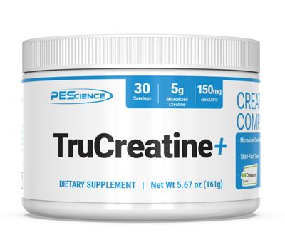 PEScience TruCreatine Creapure Creatine Monohydrate Powder, Micronized Creatine with ElevATP, 5g Per Serving, for Men Women, Supports Muscle Growth, Strength Recovery, 30 Servings