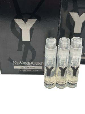 Yves Saint Laurent YSL Y Men Sample Perfume LE PARFUM Spray Trial Size Partially Filled Vials 1.2 ml 0.04 fl oz (set of 3)