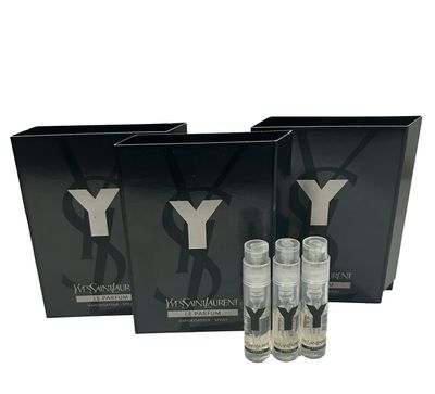 Yves Saint Laurent YSL Y Men Sample Perfume LE PARFUM Spray Trial Size Partially Filled Vials 1.2 ml 0.04 fl oz (set of 3)