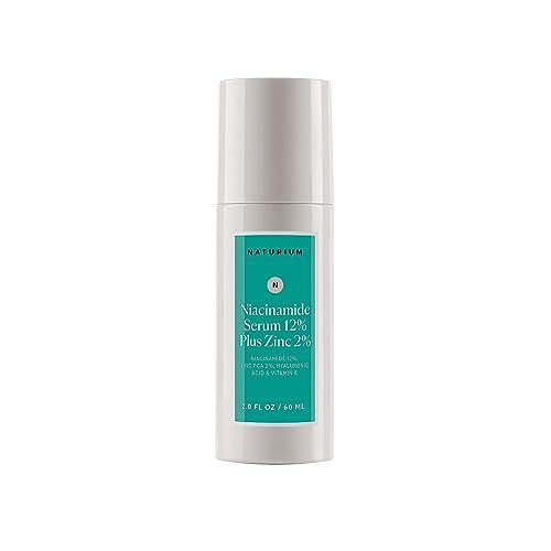 Naturium Niacinamide Face Serum 12 Plus Zinc 2 Jumbo, Anti-Aging, Pore Minimizer Dark Spot Corrector with Hyaluronic Acid Vitamin E, Vegan Cruelty-Free, 2 oz
