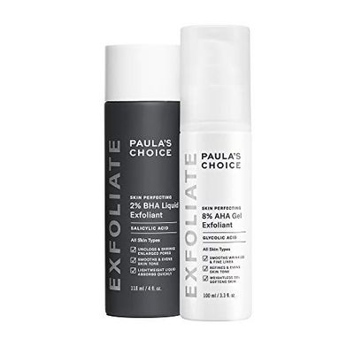 Paula&#39;s Choice SKIN PERFECTING 8 AHA Gel Exfoliant 2 BHA Liquid Duo - Facial Exfoliants for Blackheads, Enlarged Pores, Wrinkles, and Fine Lines wGlycolic and Salicylic Acid